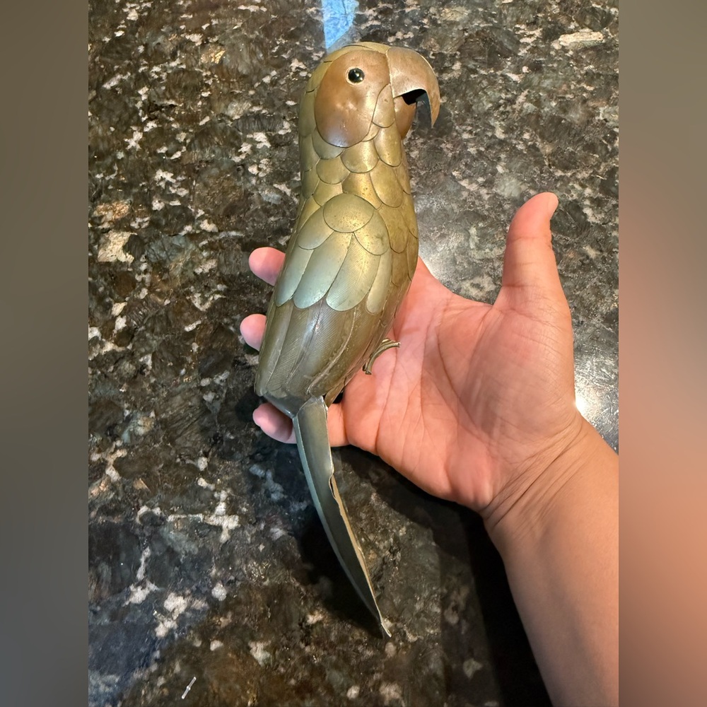 Sergio Bustamante ? MCM Copper‎ Brass Parrot Sculpture Vintage Parrot Only R